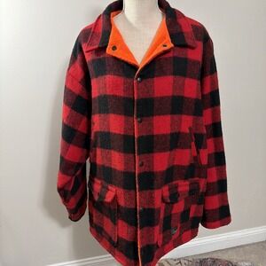 CODET Reversible Men's 2XL Wool Canvas‎ Hunting Snap Jacket VTG 70s Canada